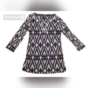 INC International Concepts Womens Top Black Cold Shoulder Keyhole Sz Small